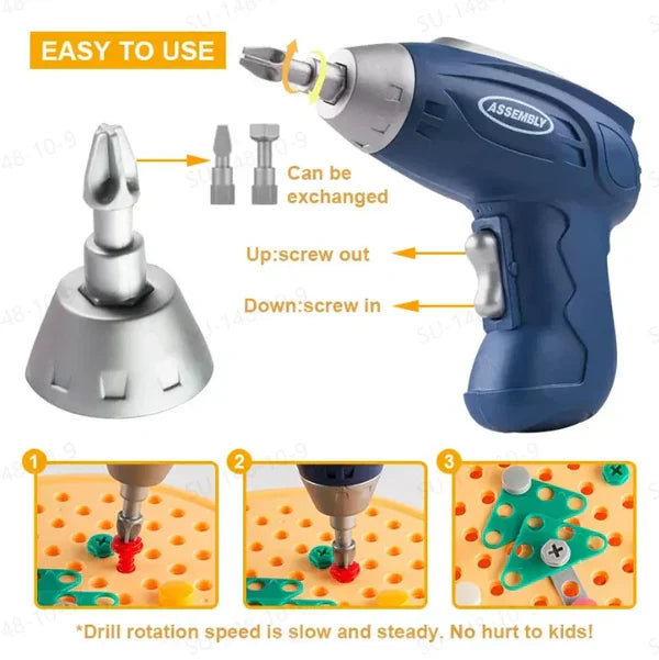 Children Electric Drill Puzzle Toolbox