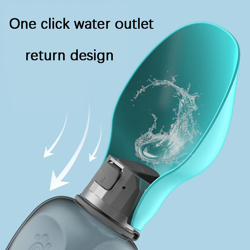 Travel Water Bottle For Dogs With Foldable Leak-proof Bowl, Large Capacity 800Ml
