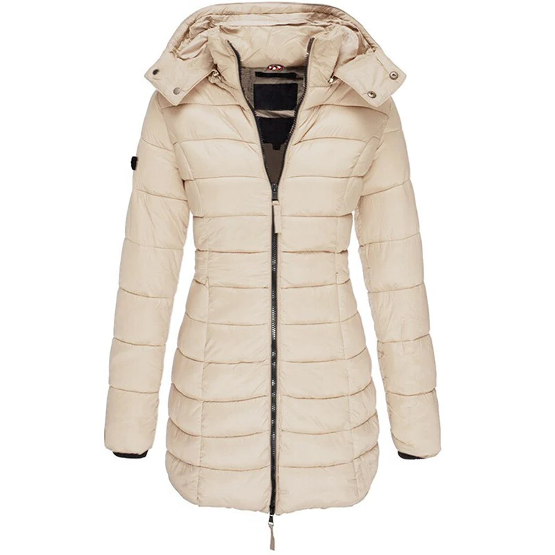 Comfortable down jacket with hood and zipper