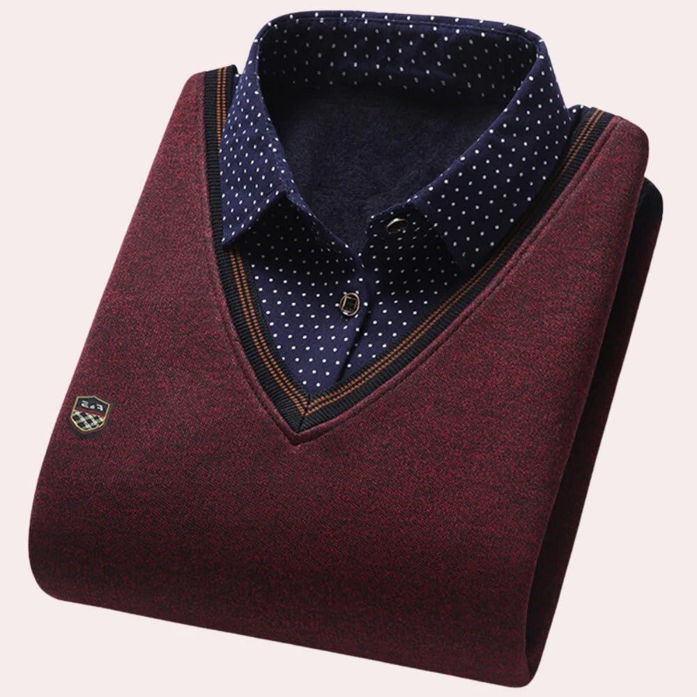 Men's Shirt Collar Sweater