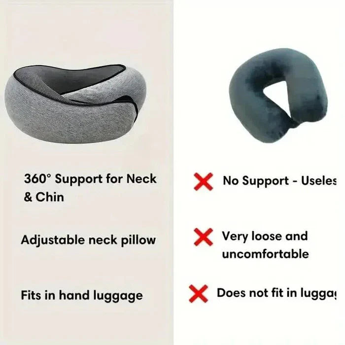 Snail Style Memory Foam Travel Curved Neck Pillow - U-shaped, Portable, Adjustable Support Neck Brace Pillow