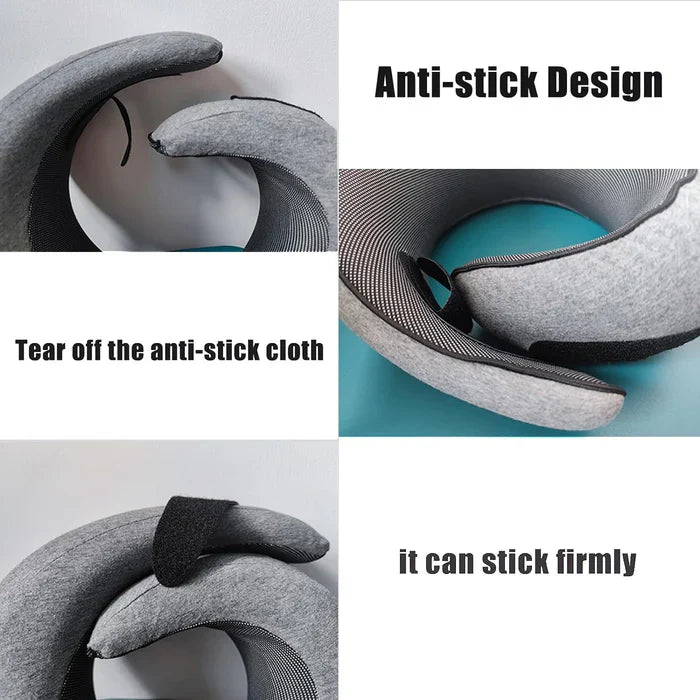 Snail Style Memory Foam Travel Curved Neck Pillow - U-shaped, Portable, Adjustable Support Neck Brace Pillow