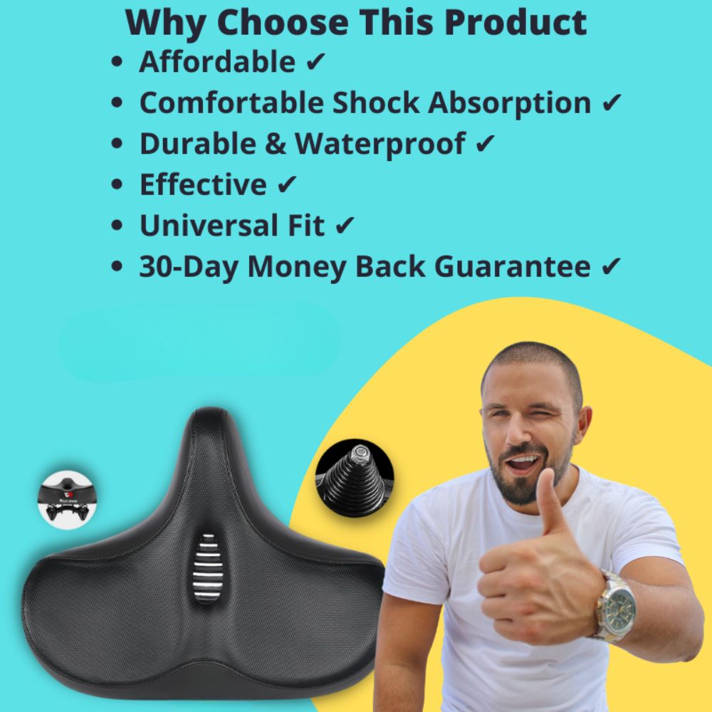 Extra Large Bike Seat With Comfortable Thick Foam and Waterproof