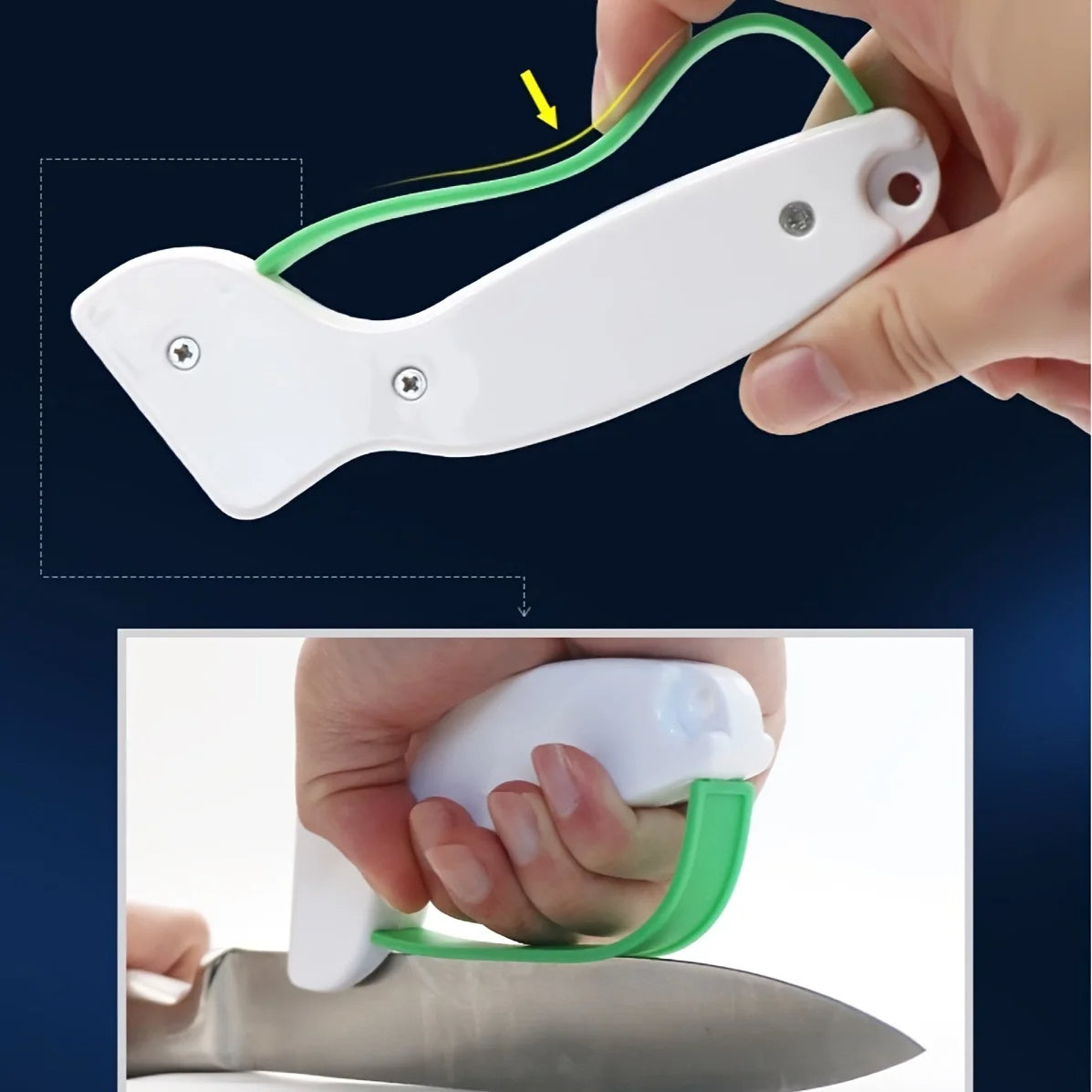Compact Manual Knife Sharpener for Kitchen and Garden Tools