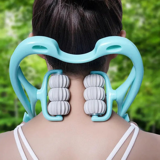 Manual Neck and Shoulder Massager with Kneading Rollers