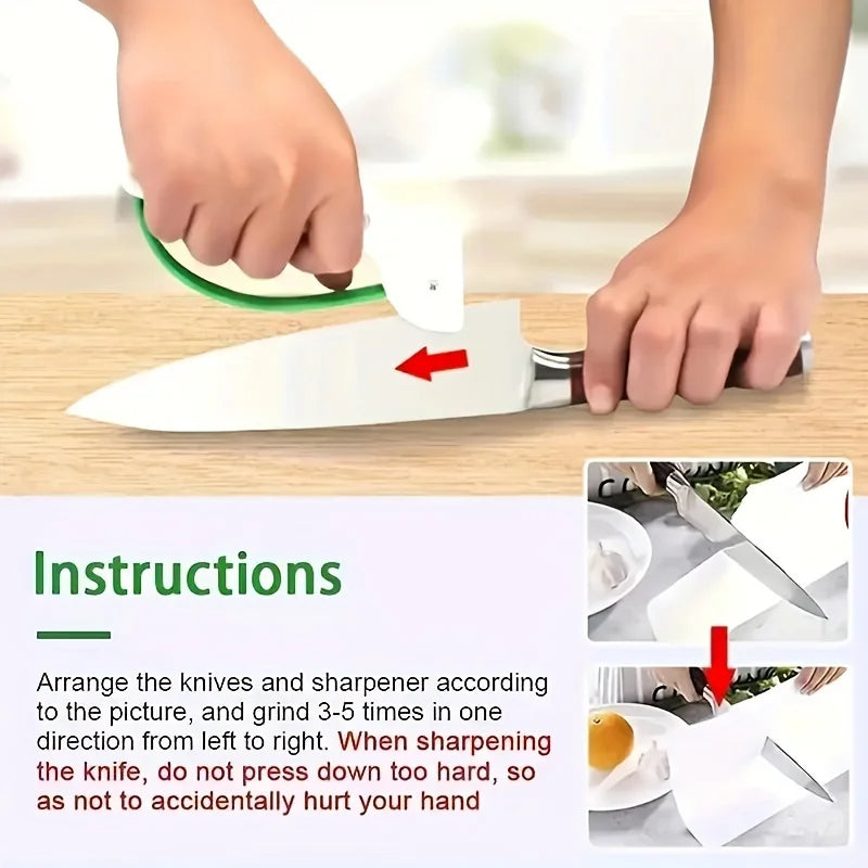Compact Manual Knife Sharpener for Kitchen and Garden Tools