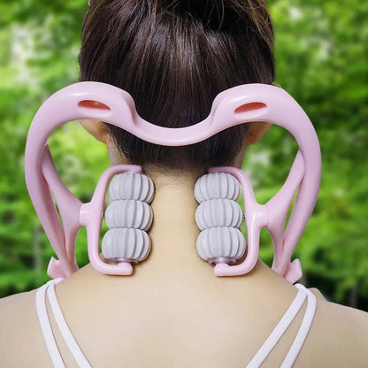 Manual Neck and Shoulder Massager with Kneading Rollers