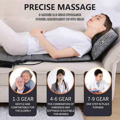 Shiatsu Massage Mat with Heat-Relaxing Full-Body Electric Mattress Pad