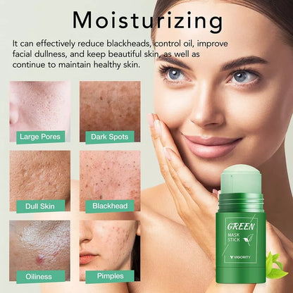 Blackheads Remover Mask, Poreless Deep Cleanse Mask Stick, Clay Purifying Green Tea-2 PCS
