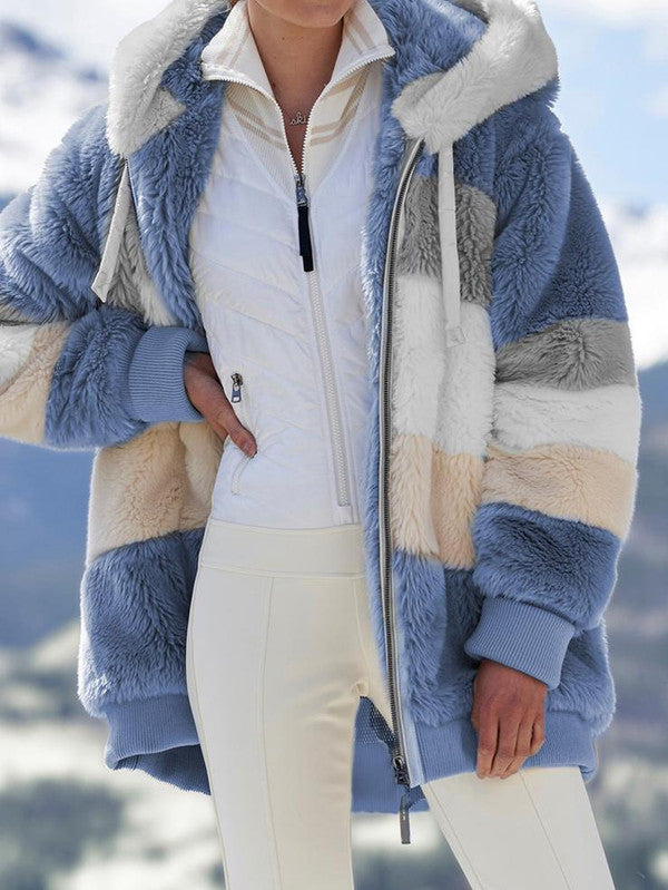 Multicolored Hooded Coat