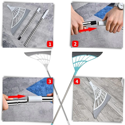 Telescopic rubber sweeper