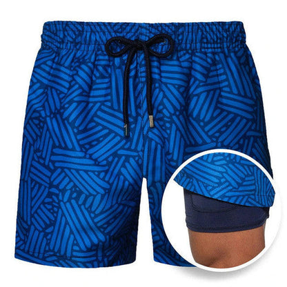 Beach shorts with lining