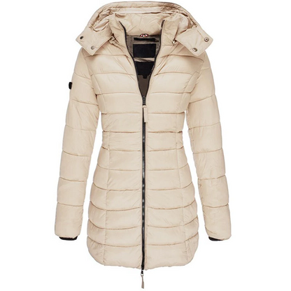 Comfortable down jacket with hood and zipper