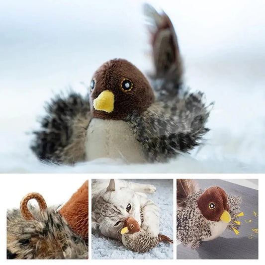Interactive Sound Bird Cat Toy - Flapping Feather Fun for Indoor Cats