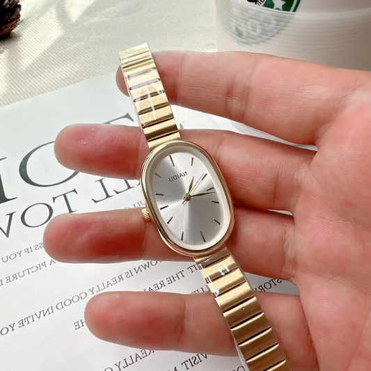 Luxury Oval Women's Quartz Watch (Stainless Steel)