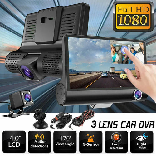 4" Touch Screen Front and Rear Dash Cam